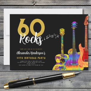 Invitation 60 Rocks Guitare Fête des 60 ans