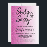 Invitation 60 Sassy Hot Pink Parties scintillant 60e annivers<br><div class="desc">Célébrez 60 ans de style avec ce design moderne de 60e anniversaire sur une parties scintillant rose chaud ombre arrière - plan, une invitation chic 60e anniversaire que vous pouvez simplement personnaliser et envoyer pour votre fête de soixantième anniversaire. Les mots soixante et sassy sont définis à l'aide d'un script...</div>