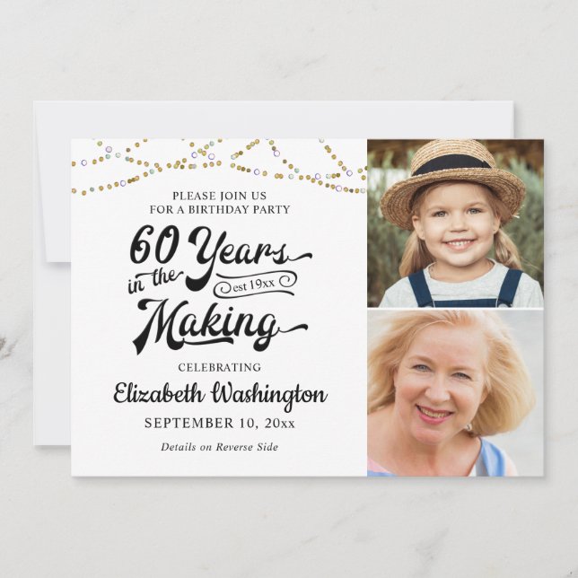 Invitation 60e anniversaire 60 ans dans la fabrication de l'o (Devant)