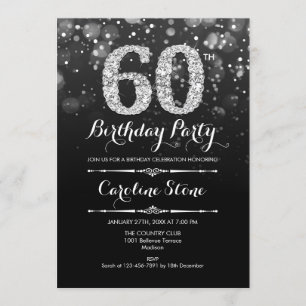 Invitation 60e anniversaire - Argent noir