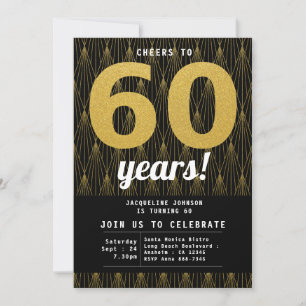 Invitation 60e anniversaire Black Gold Party