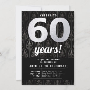 Invitation 60e anniversaire Black Silver Party