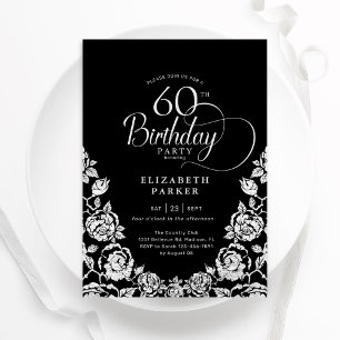 Invitation 60e anniversaire Black Silver Roses