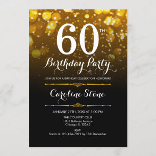 Invitation 60e anniversaire - Black White Gold