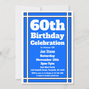 Invitation 60e anniversaire bleu