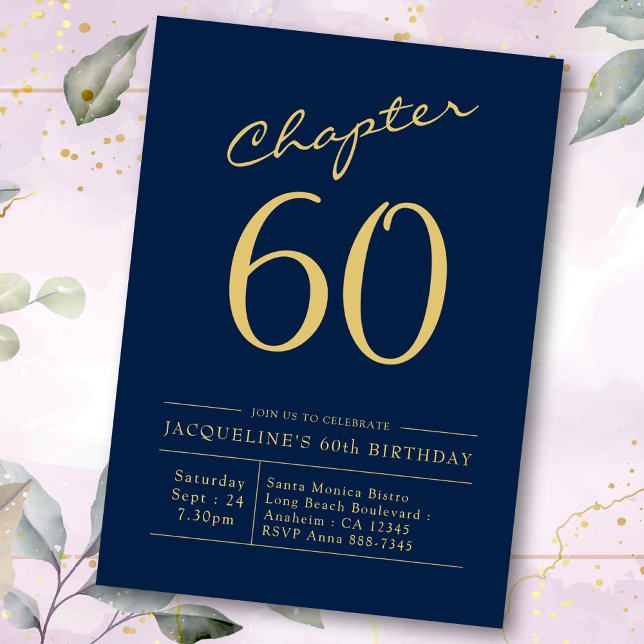 Invitation 60e anniversaire Blue Gold Chapitre 60 (Créateur téléchargé)