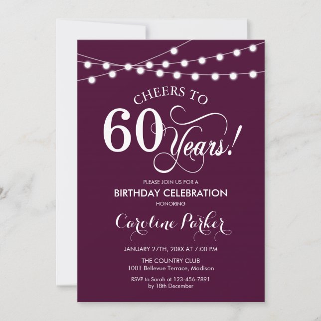 Invitation 60e anniversaire - Bourgogne Blanc (Devant)