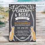 Invitation 60e anniversaire Cheers & Beers Rustic Chalkboard<br><div class="desc">Cheers & Beers Rustic Chalkboard 60th Birthday Invitations.</div>