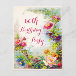 Invitation 60e anniversaire Dahlias and Peonies Jardin victor
