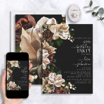 Invitation 60e anniversaire Dark Moody Neutral Magnolia Flora<br><div class="desc">Traitez votre bien-aimé à un jour qu'ils n'oublieront jamais avec ce 60ème anniversaire Dark Moody Neutral Magnolia Floral Invitation! Parfait pour ajouter une touche d'élégance moderne au grand événement, cette invitation présente des photos de vraies fleurs dans un beau thème neutre en terre, vous donnant ainsi à tous vos invités...</div>