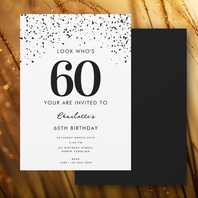Invitation 60e anniversaire de fête Look Qui est 60 moderne (60th Birthday Party Look Who's 60 Modern Invitation)