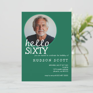 Invitation 60e anniversaire de fête Photo Soixante moderne ve