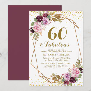 Invitation 60e anniversaire de floraison violette