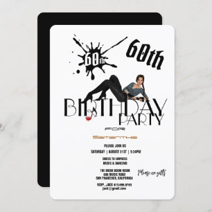 Invitation 60e Anniversaire de la fête Classique dame unique