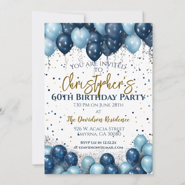 Invitation 60e anniversaire de la fête des ballons de marine (Devant)