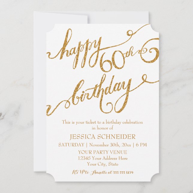 Invitation 60e anniversaire de la fête des billets (Devant)
