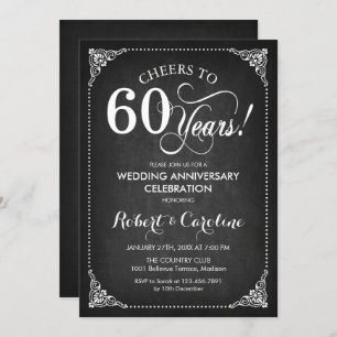 Invitation 60e anniversaire de Mariage - blanc de tableau noi