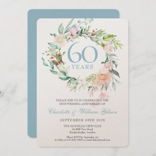 Invitation 60e anniversaire de Mariage de diamant de luxe Flo