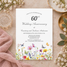 60e Anniversaire de Mariage Diamant Wildflowers
