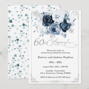 Invitation 60e anniversaire de mariage Élégant imprimable