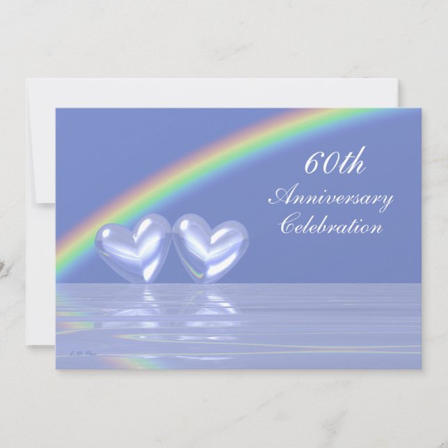 Invitation 60e Anniversaire Diamond Hearts (Devant)