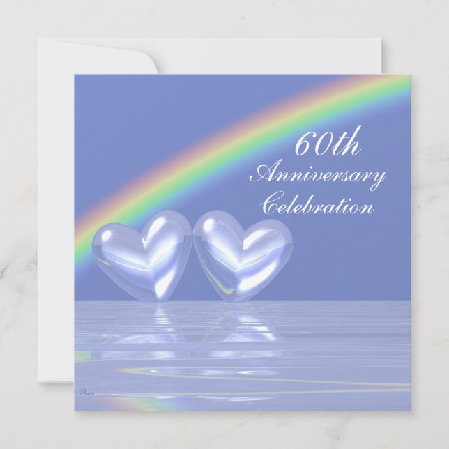 Invitation 60e Anniversaire Diamond Hearts (Devant)