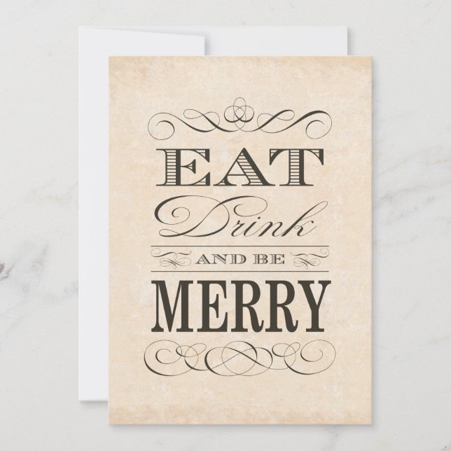 Invitation 60e anniversaire Dîner fête manger boire et être j (Devant)