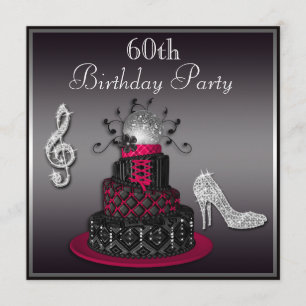 Invitation 60e anniversaire Disco Diva Cake and Heels Hot Pin