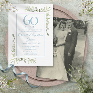 Invitation 60e anniversaire du Mariage diamant Photo vert