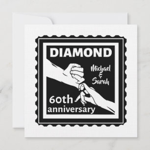 Invitation 60e anniversaire du mariage diamant traditionnel