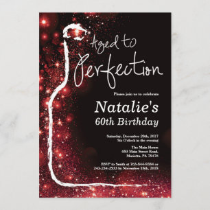 Invitation 60e Anniversaire du vin à la Parties scintillant r