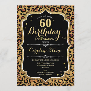Invitation 60e anniversaire - Empreinte de léopard