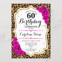 60e anniversaire - Empreinte de léopard d'or rose