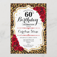 60e anniversaire - Empreinte de léopard d'or rouge