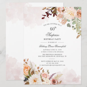 Invitation 60e anniversaire Floral Pastel Green Surprise Part