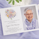 Invitation 60e anniversaire Flower Bouquet Photo Surprise<br><div class="desc">Un élégant bouquet floral aquarelle de fleurs vintages orne le sommet de cette invitation surprise de 60e anniversaire. Les fleurs pastel douces sont agrémentées d'art moderne. Le nom du célébrant d'anniversaire est écrit dans un script simple et moderne. Il y a des signes assortis et des décorations de fête disponibles....</div>