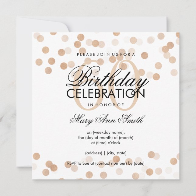 Invitation 60e anniversaire Foil Foil Parties scintillant (Devant)