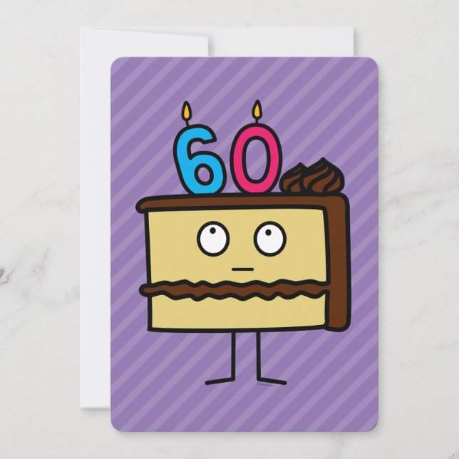 Invitation 60e anniversaire Gâteau aux bougies (Devant)