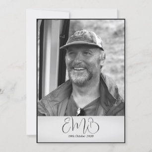 Invitation 60e anniversaire Homme élégant Photo Monogramme An