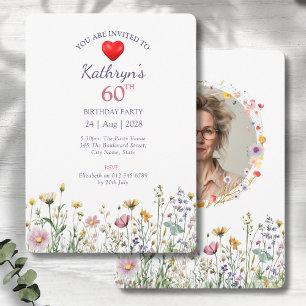 Invitation 60e anniversaire Jardin Floral Wild Meadow Photo