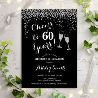 60e Anniversaire - Joue À 60 Ans Argent Noir