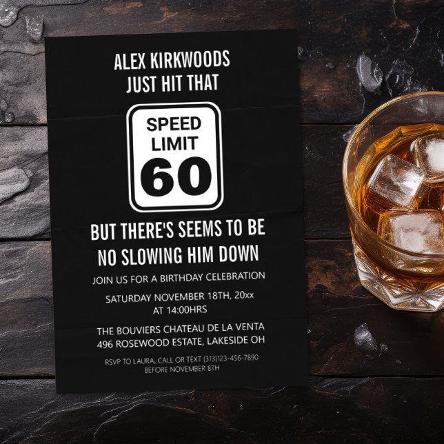 Invitation 60e anniversaire Limite de vitesse 60 Partie (Créateur téléchargé)