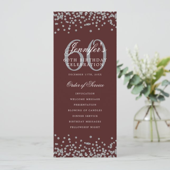 Invitation 60e Anniversaire Menu Merci U Argent Bourgogne (Debout devant)