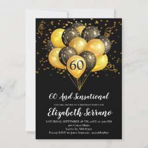 Invitation 60e anniversaire Noir et Or