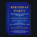 Invitation 60e anniversaire Normes d'établissement Bleu Anniv<br><div class="desc">Customisez facilement le texte sur cette invitation de 60e anniversaire en utilisant le modèle fourni. Une partie de la plage d'anniversaire des normes de définition.</div>
