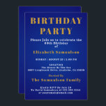 Invitation 60e anniversaire Normes d'établissement Bleu Anniv<br><div class="desc">Customisez facilement le texte sur cette invitation de 60e anniversaire en utilisant le modèle fourni. Une partie de la plage d'anniversaire des normes de définition.</div>