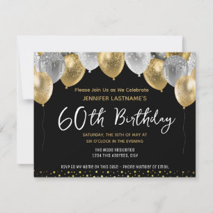 Invitation 60e anniversaire Or et Noir