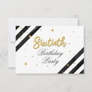 Invitation 60e anniversaire Parties scintillant d'or moderne