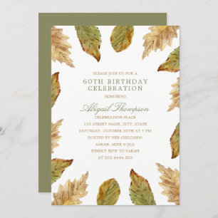 Invitation 60e anniversaire Rustic Fall quitte le Country Par