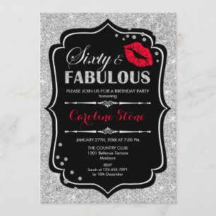 Invitation 60e anniversaire - Soixante fabuleux Black Red Sil
